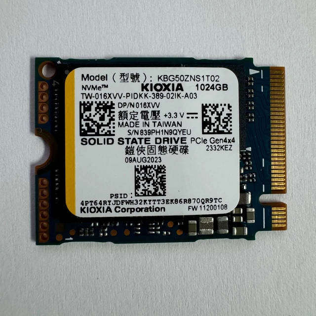 KIOXIA SSD 1TB KBG60ZNS1T02 M.2 NVMe PCIe Gen 4.0x4 2230 Solid State Drive