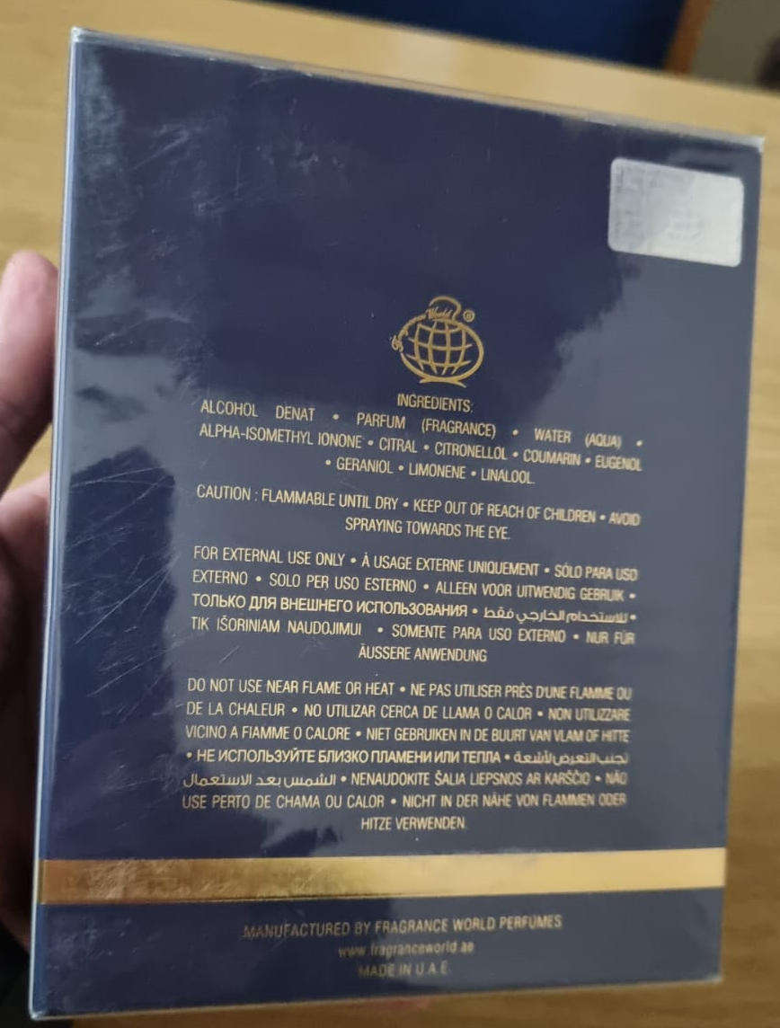 AVENTOS BLUE FOR HIM  Gift Set by Fragrance World 100ml plus Free Deo Spray inside