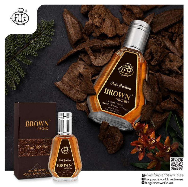 Brown Orchid Oud Edition - Eau de Parfum - Fragrance World - A Magnetic Fusion of Vanilla & Oud 50ml