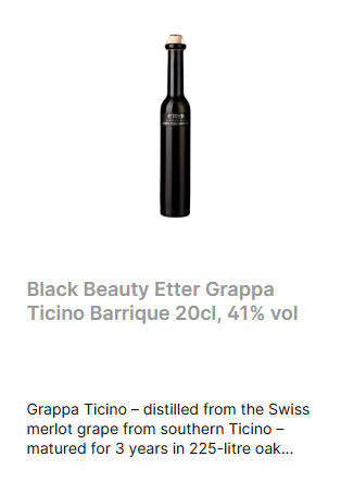 Etter Original Grappa (20cl) 41%vol for Bar Collection (Antique)