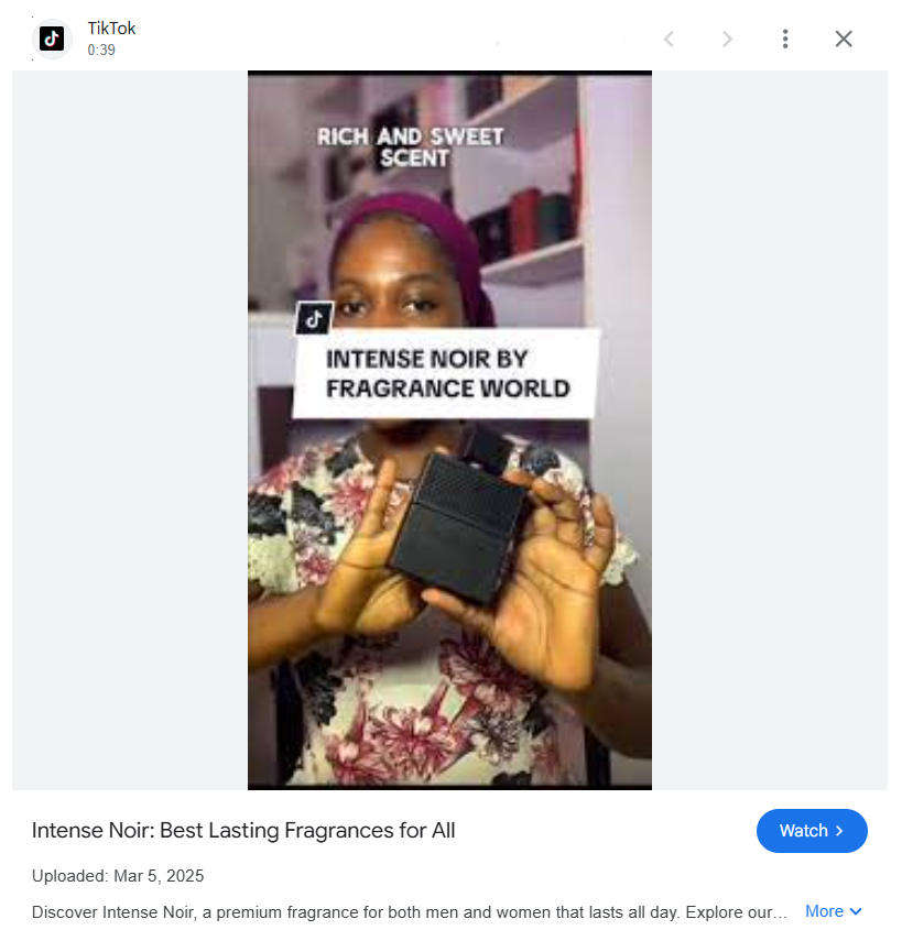 Intense Noir Le Parfum by Fragrance World