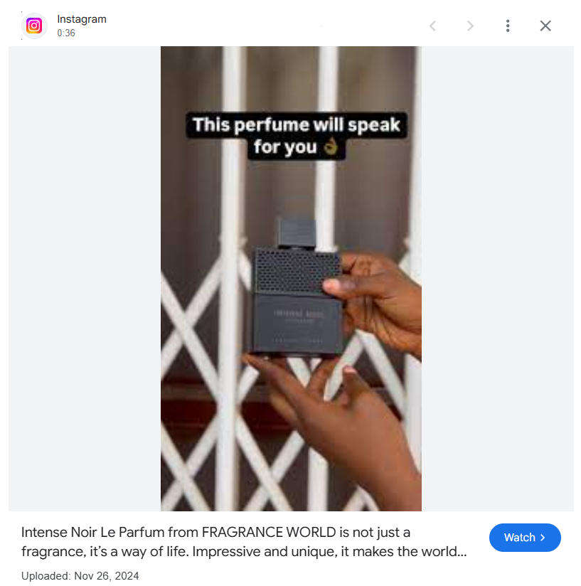 Intense Noir Le Parfum by Fragrance World