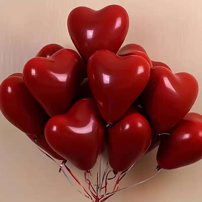 Red Heart-Shaped Balloons  Romantic Decor for Every Occasion 20pcs