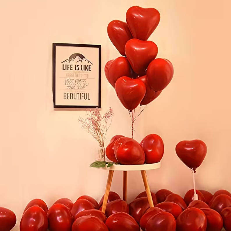 Red Heart-Shaped Balloons  Romantic Decor for Every Occasion 20pcs
