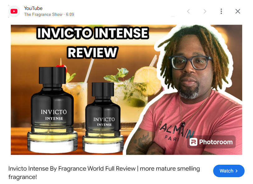 INVICTO INTENSE  by Fragrance World - The Ultimate Power Scent for Men Who Command Respect.