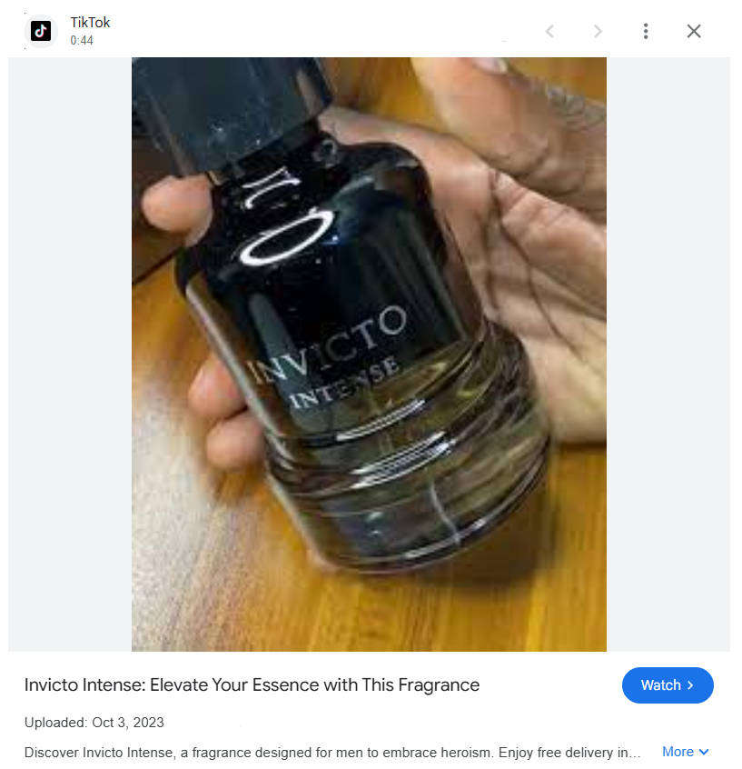 INVICTO INTENSE  by Fragrance World - The Ultimate Power Scent for Men Who Command Respect.