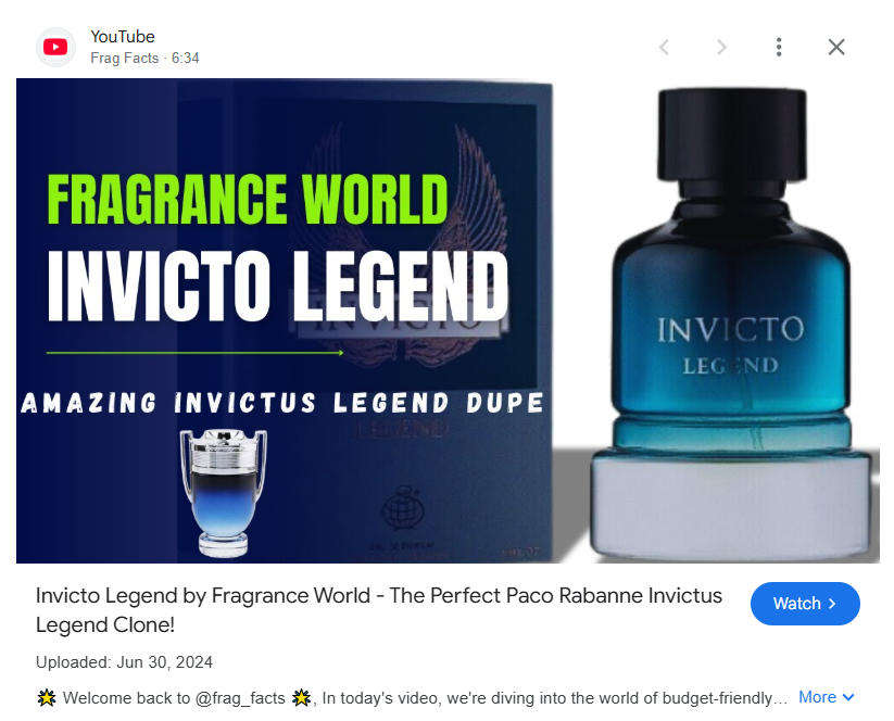INVICTO Legend 100ml Eau De Parfum - For the man that is the LEGEND!