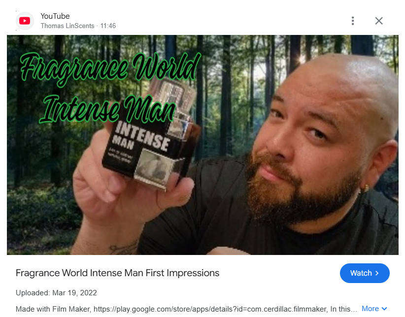 INTENSE MAN (Eau de Parfum) - by Fragrance World - 100ml For the Distinguished Man!