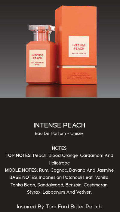 Intense Peach by Fragrance World  Eau de Parfum for Men (Unisex Appeal) 80ml