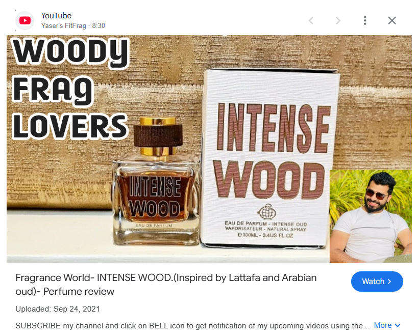 Intense Wood - Eau de Parfum by Fragrance World - A Statement of Sophistication and Strength 50ml