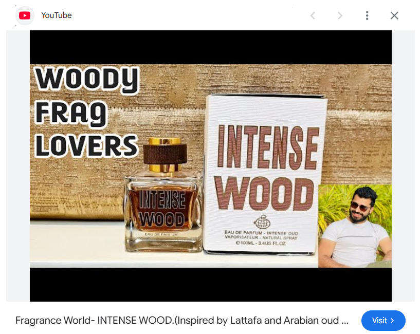 Intense Wood - Eau de Parfum by Fragrance World - A Statement of Sophistication and Strength 100ml