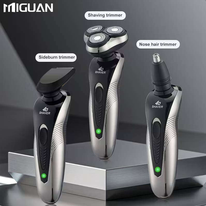 3-Blade Rotary USB Rechargeable Electric Shaver + Nose/Beard Trimmer  Excellent Value!