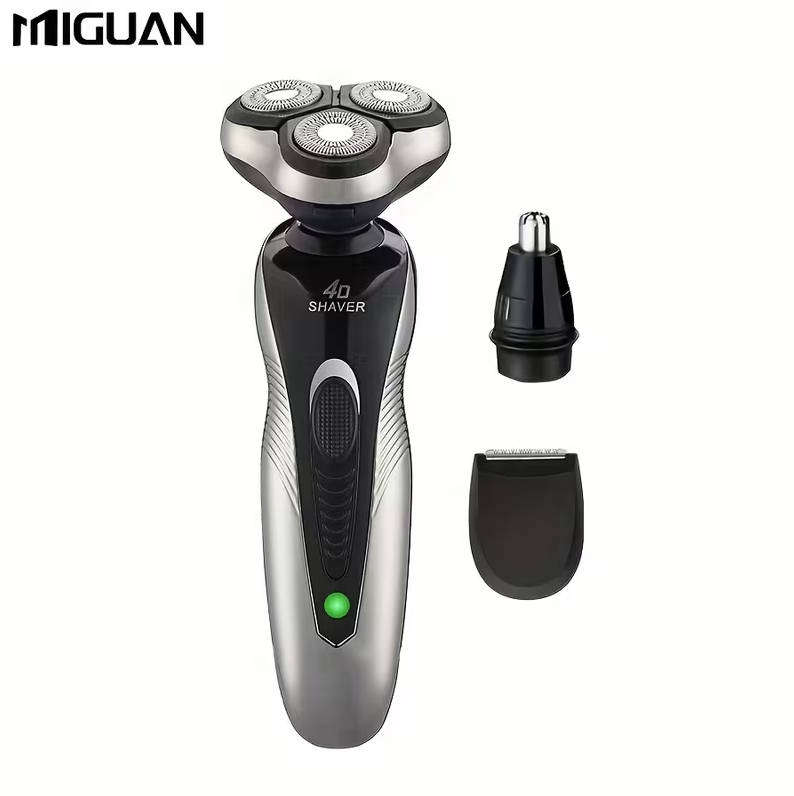 3-Blade Rotary USB Rechargeable Electric Shaver + Nose/Beard Trimmer  Excellent Value!