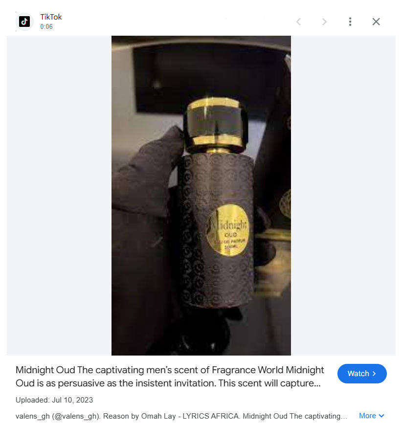 Midnight Oud - Eau De Parfum by Fragrance World For Him - 100ml