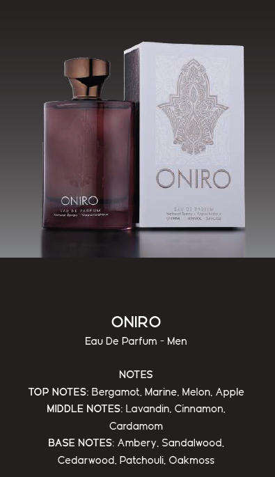 ONIRO by Fragrance World Eau de Parfum for Men - Unleash the Victory Within 50ml