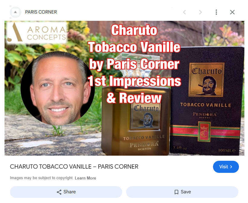 Charuto Tobacco Vanille by Paris Corner  The Modern Gentlemans Signature Scent