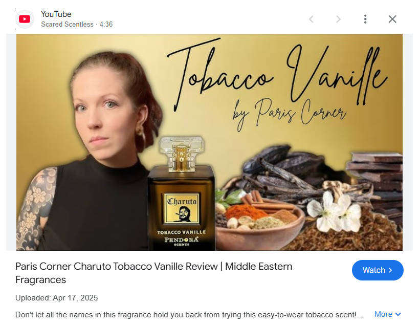 Charuto Tobacco Vanille by Paris Corner  The Modern Gentlemans Signature Scent