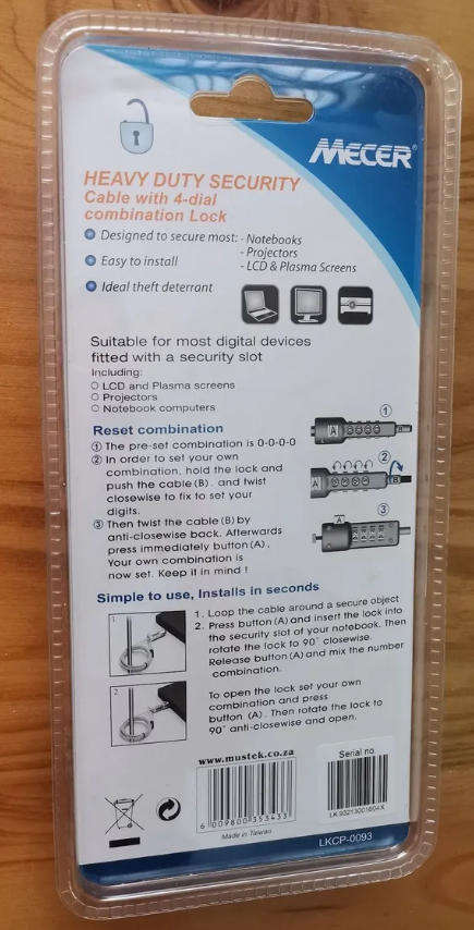 Mecer NoteGuard Security Cable