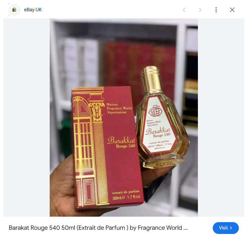 Barakkat Rouge 540 Extrait de Parfum by Fragrance World - Unisex Perfume 50ml