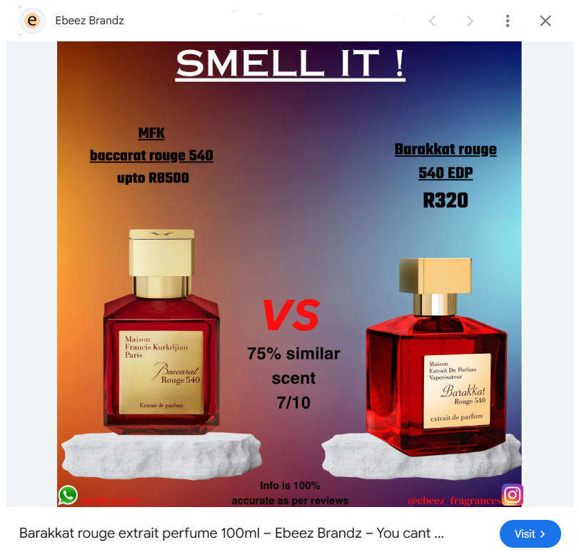 Barakkat Rouge 540 Extrait de Parfum by Fragrance World - Unisex Perfume 50ml