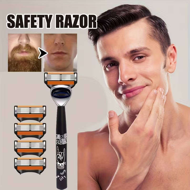 Razor Replacement Cartridges: x8 Razor Blades - Fits any Fusion 5 Handle x4 Blue & x4 Orange