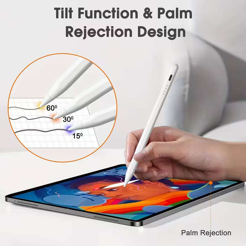 Universal stylus pen for iOS/Android/Windows with palm rejection and tilt sensitivity