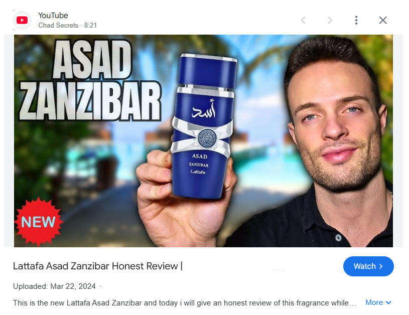 ASAD Zanzibar by Lattafa - Eau de Parfum for Men (New Release) 100ml