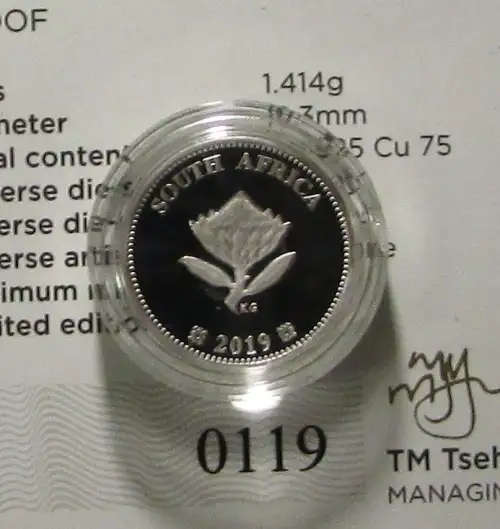 2019 SA Mint Silver Flypress Tickey - Polymer Putty ( Sealed) with Pouch and Cert of Authenticity