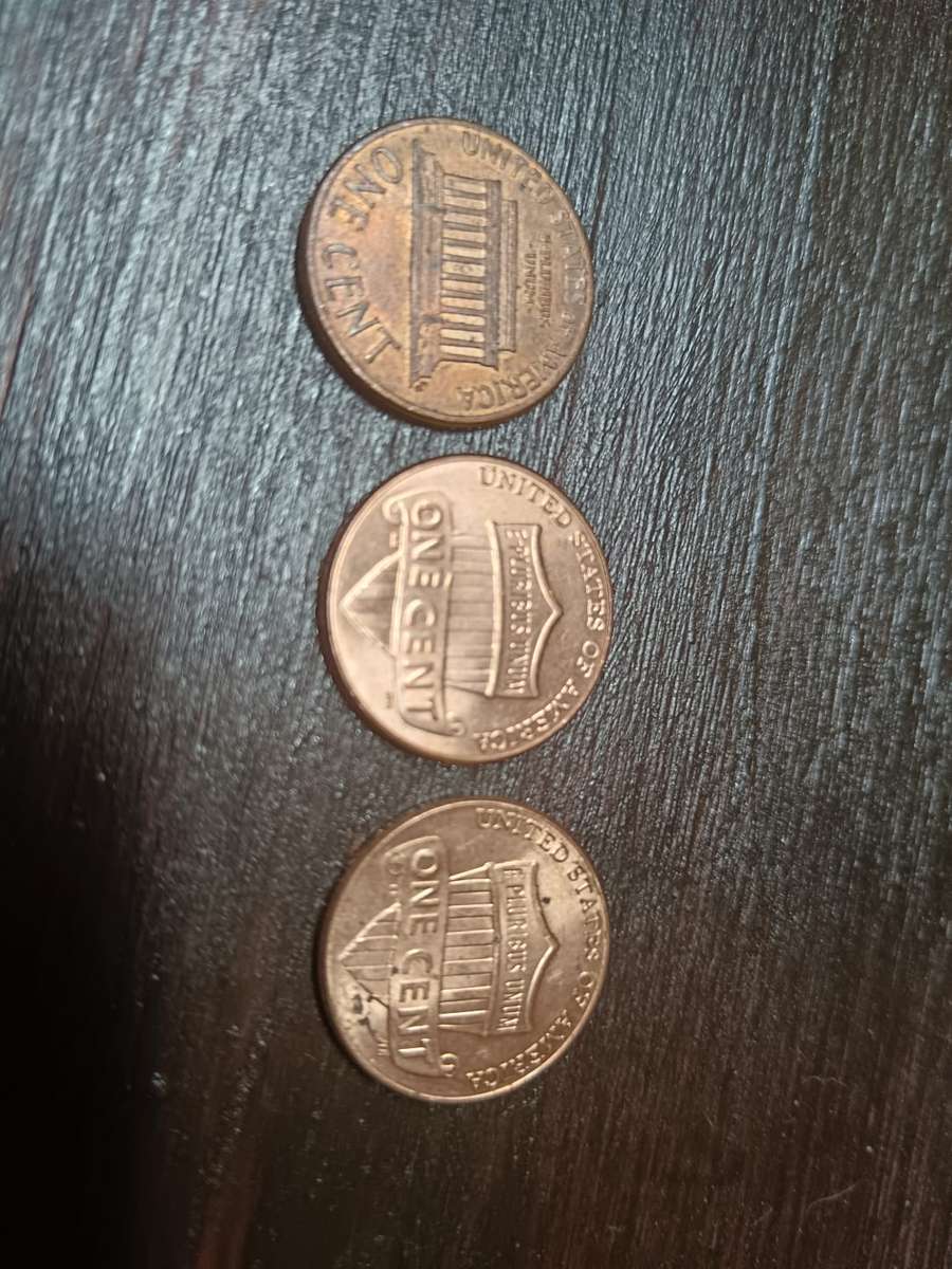 3x United States of America one Cent Coins.
