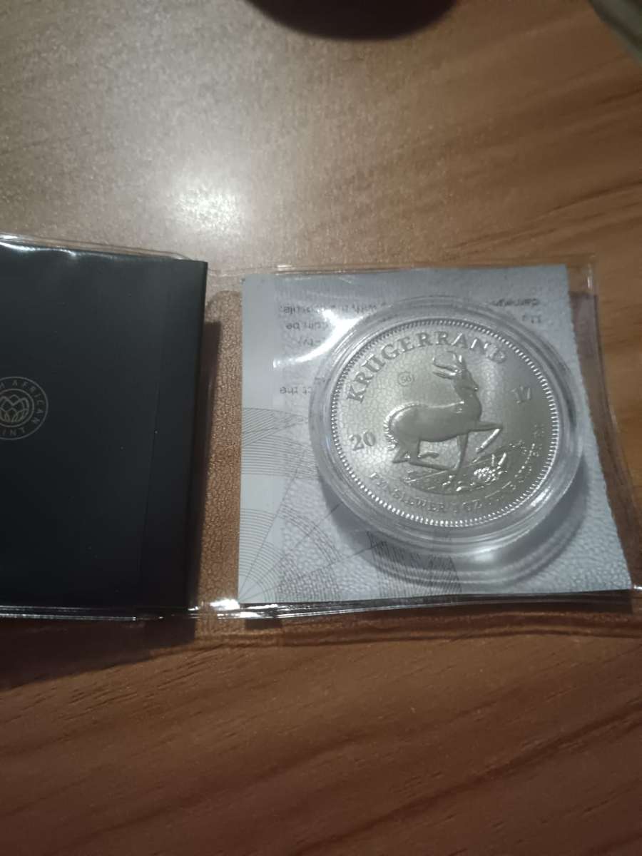 2017 Fine Silver 1oz Krugerrand (50th year anniversary) In Capsule (UNC) With Pouch and Certificate