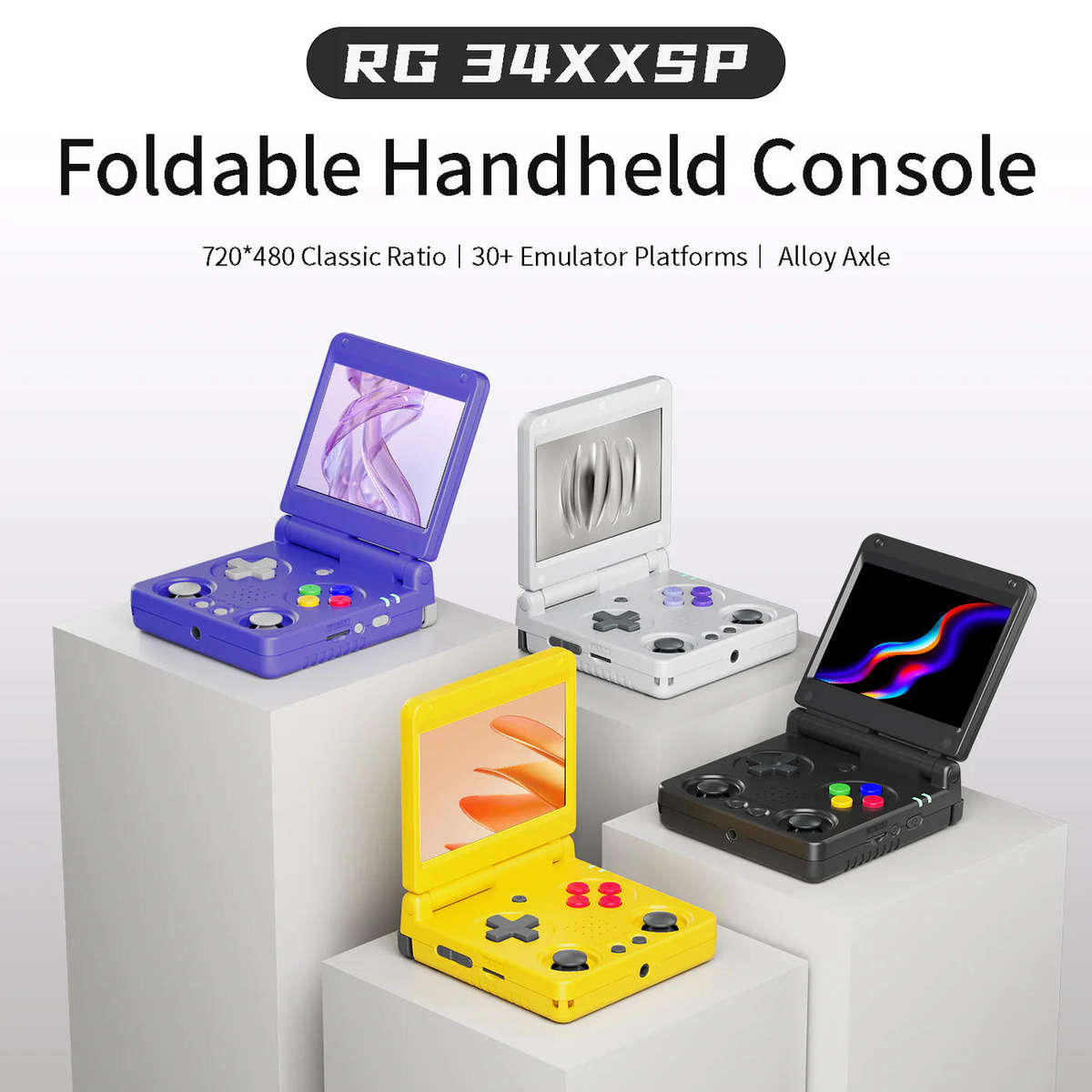 Anbernic RG 34XXSP Portable Retro Handheld Game Console 64GB Indigo
