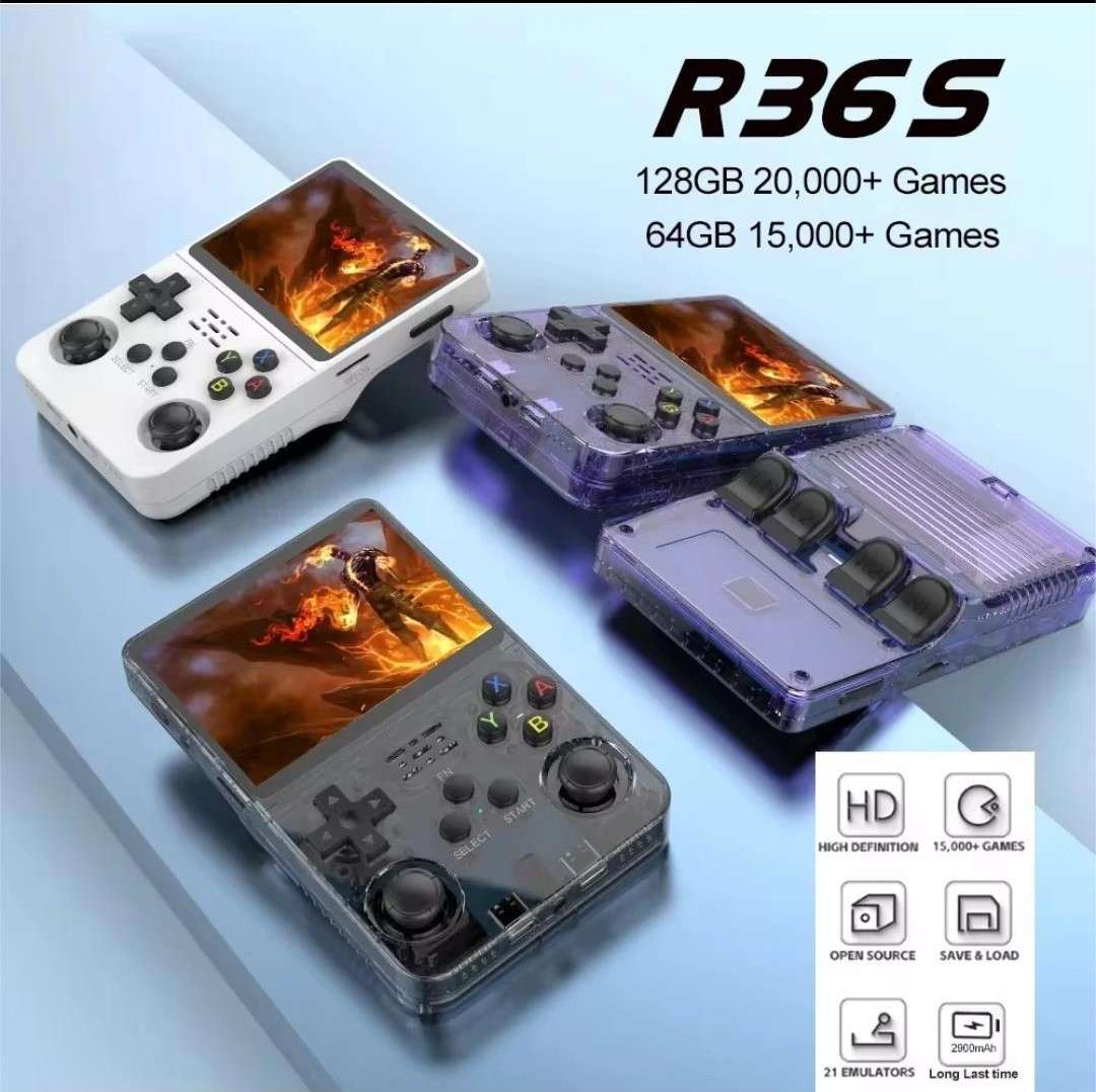 R36S Retro Handheld Video Game Console - 64GB Green