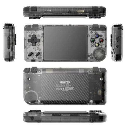 Anbernic RG28XX Portable Retro Handheld Game Console 64GB Black Transparent