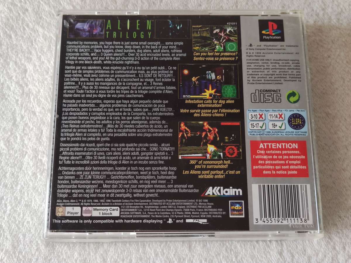 Alien Trilogy - PS1 / Playstation One Game (PAL)