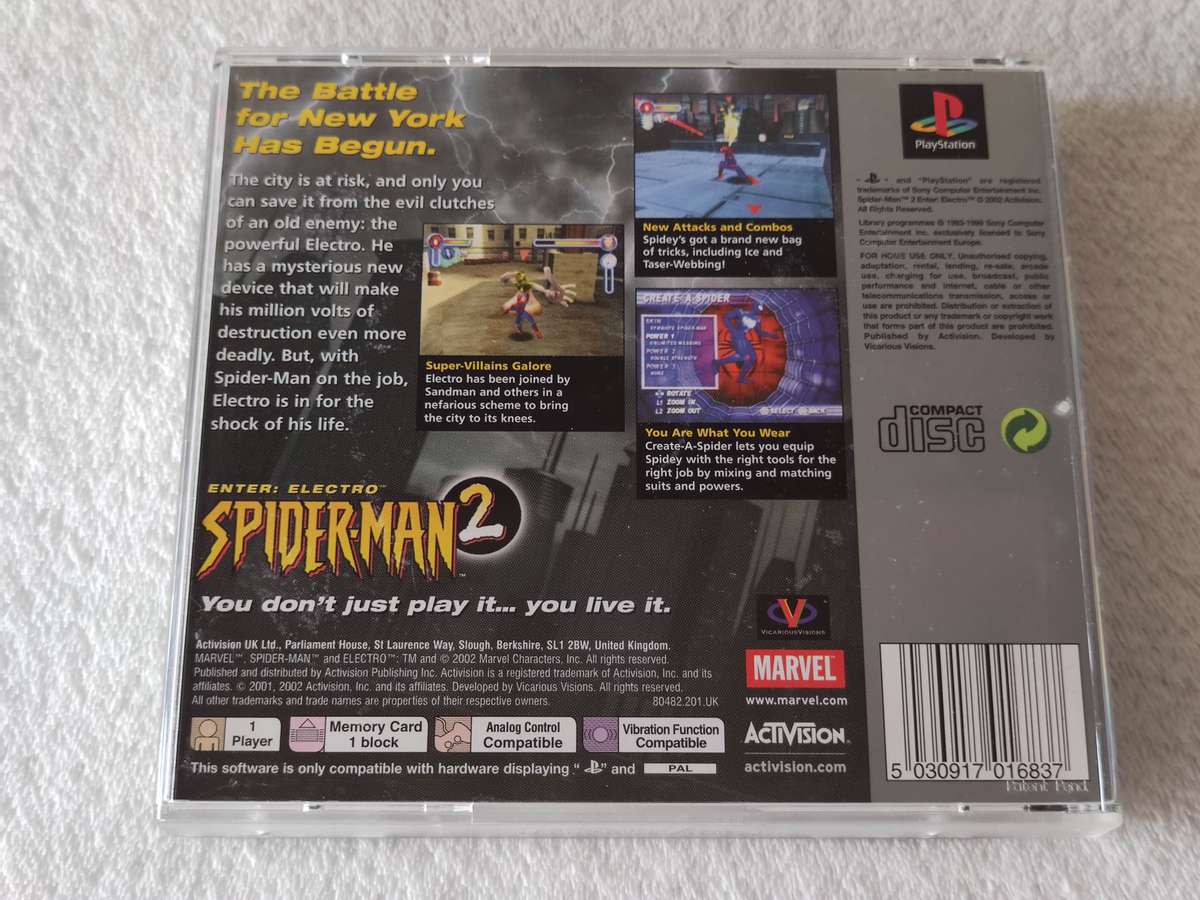 Spider-Man 2 Enter: Electro - PS1 / Playstation One Game (PAL)