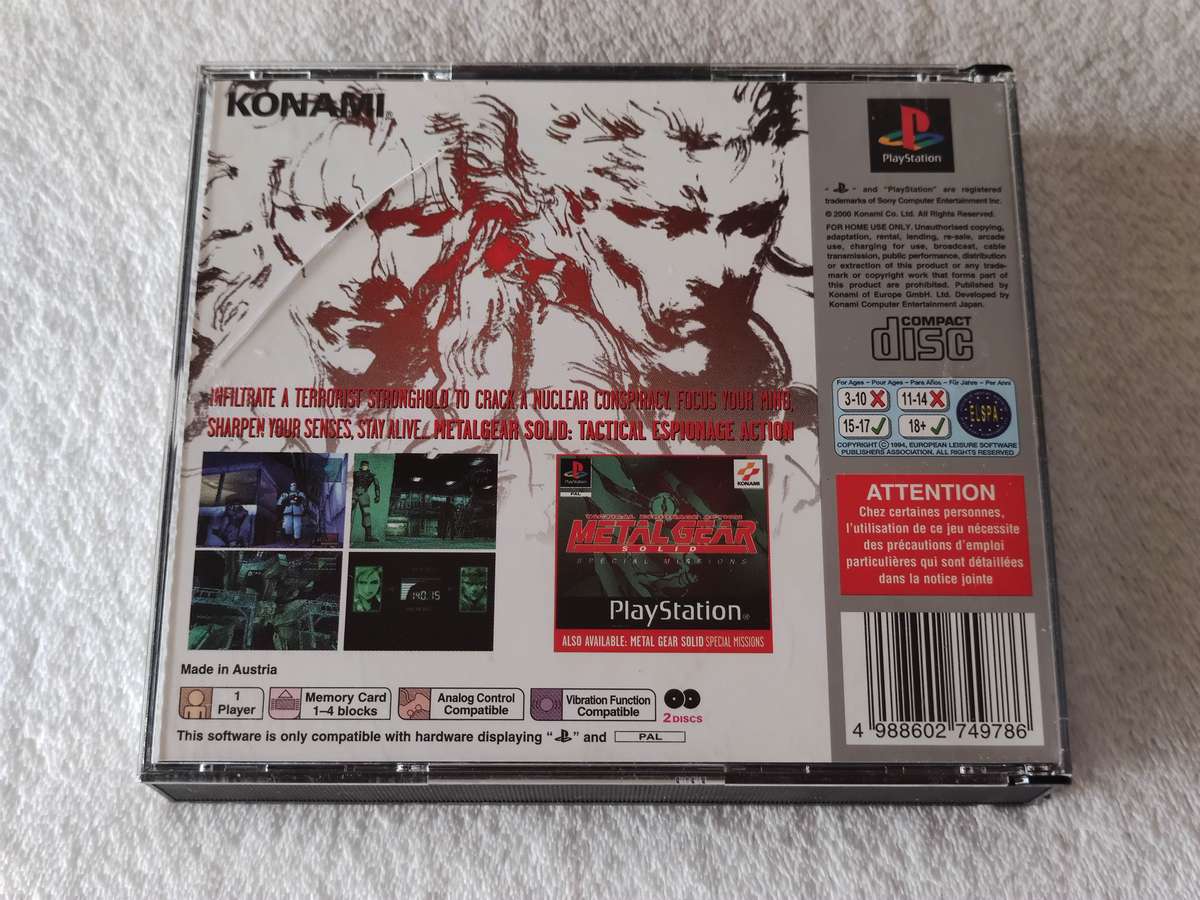 Metal Gear Solid - PS1 / Playstation One Game (PAL)