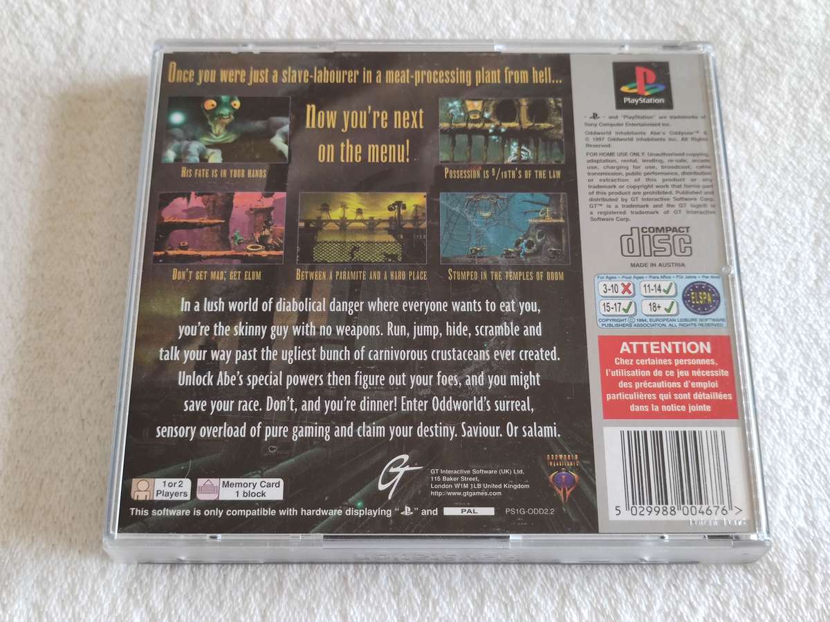Oddworld: Abe's Oddysee - PS1 / Playstation One Game (PAL)