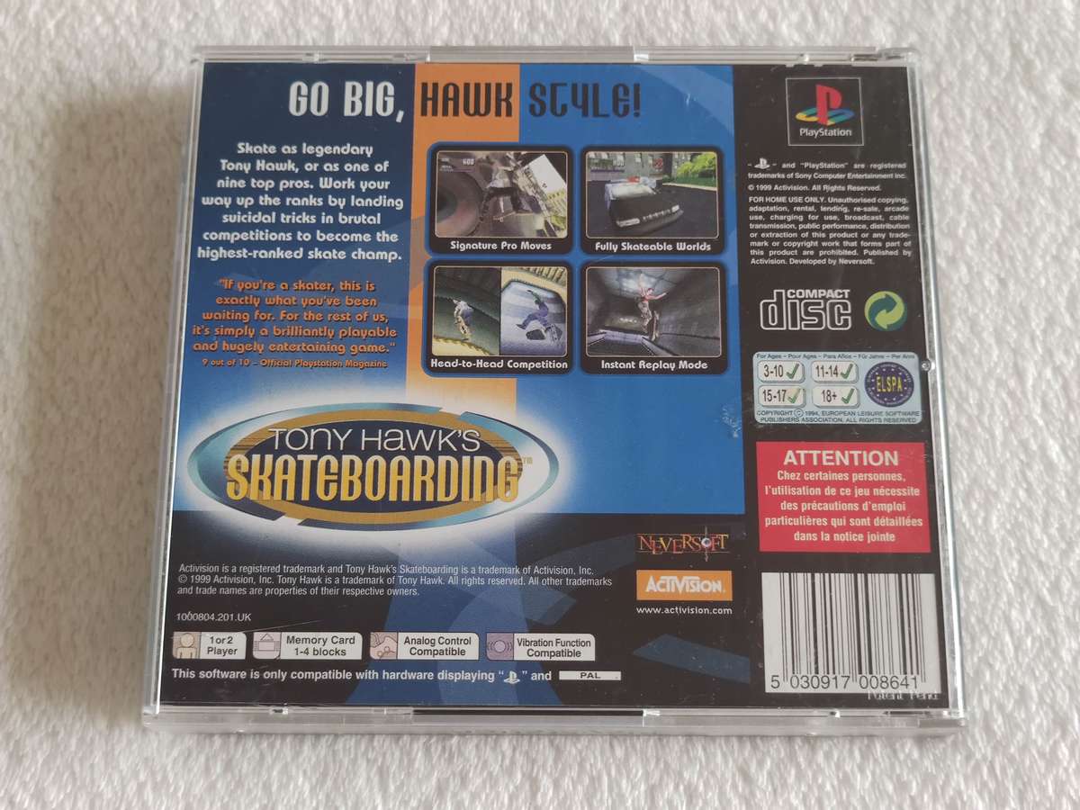 Tony Hawk's Pro Skater - PS1 / Playstation One Game (PAL)