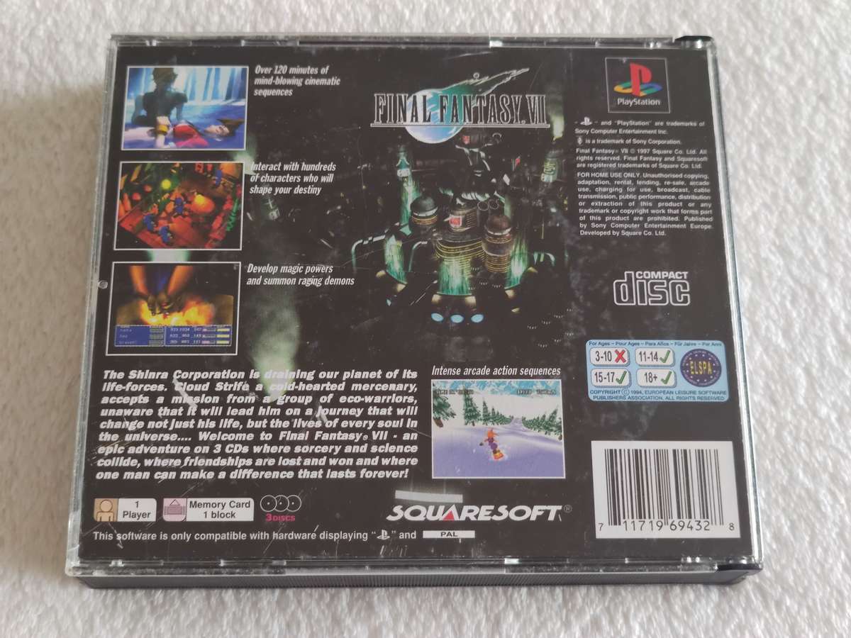 Final Fantasy VII - PS1 / Playstation One Game (PAL)