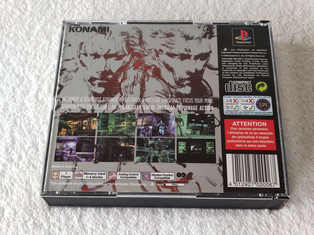 Metal Gear Solid - PS1 / Playstation One Game (PAL)