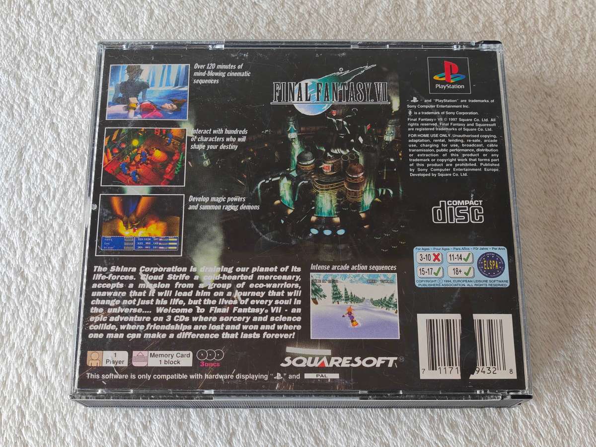 Final Fantasy VII - PS1 / Playstation One Game (PAL)