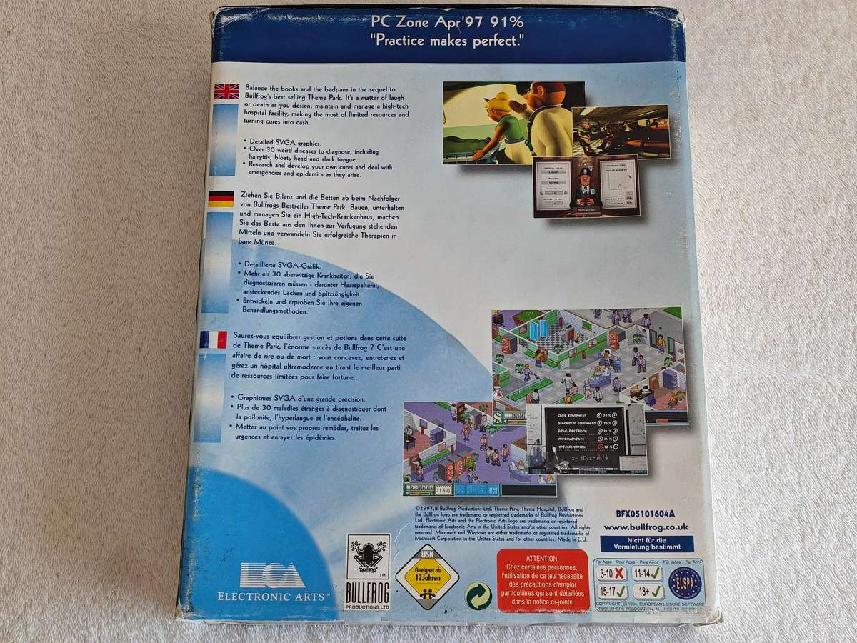 Theme Hospital - Big Box Windows PC Game