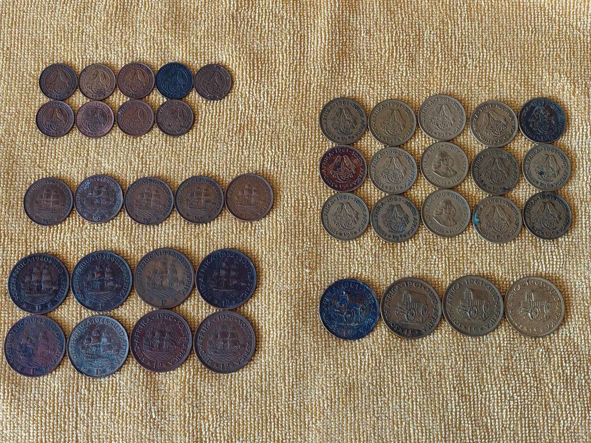 Various South African coins (41 coins total)