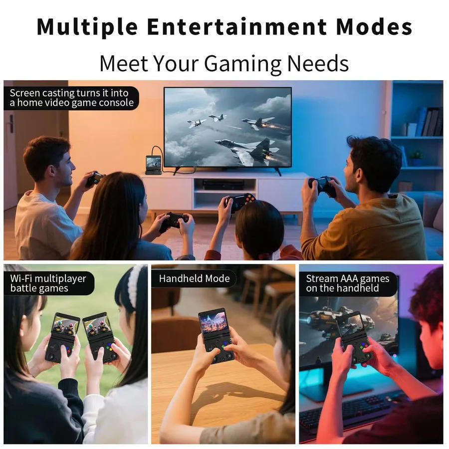 Anbernic RG 34XXSP Portable Retro Handheld Game Console 64GB Indigo