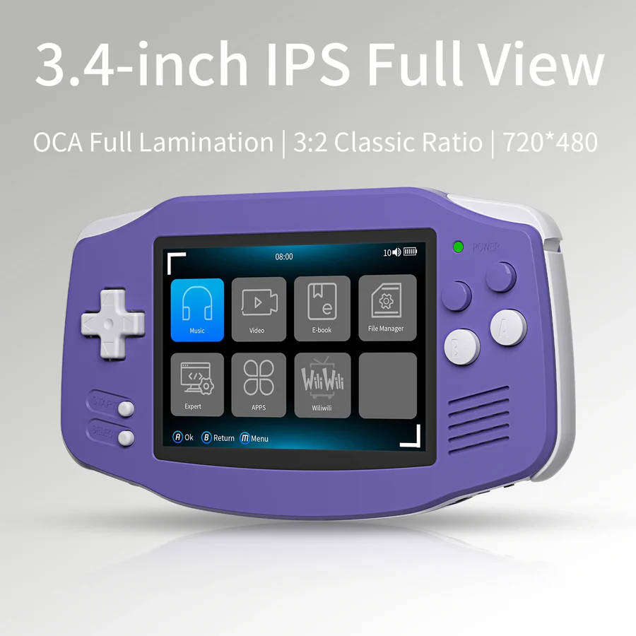 Anbernic RG 34XX Portable Retro Handheld Game Console 64GB Transparent Red