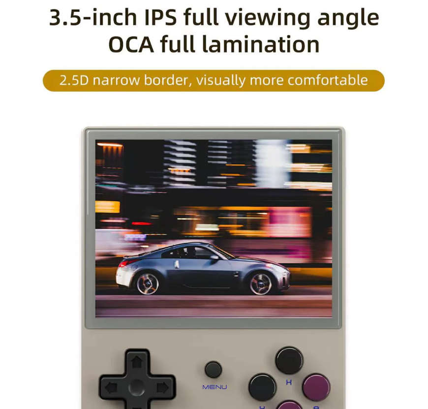 Anbernic RG35XX Portable Retro Handheld Game Console 64GB Transparent White