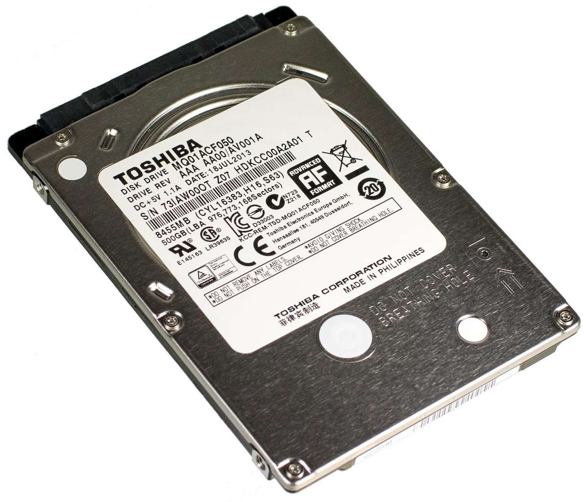 Toshiba MQ01ACF050 2.5'' 500 Hard Disk Drive Preowned