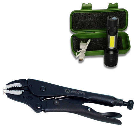 Ampro Chrome-Molybdenum Steel 10" Locking Pliers with Torch
