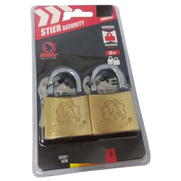 Stier - Padlock / 2 x Padlocks with 6 x Keys - 32mm