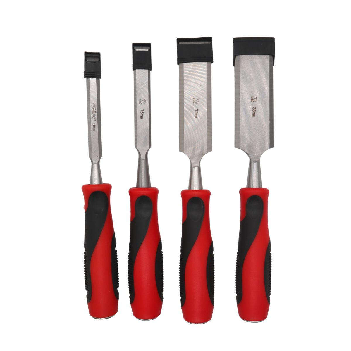 Stier Professional Wood Chisel Combo Pack - 13/16/32/38mm - 4 Piece
